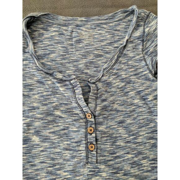 Old Navy XS Blue White strips V-Neck Polo 3 button cap 100% cotton - Picture 4 of 5